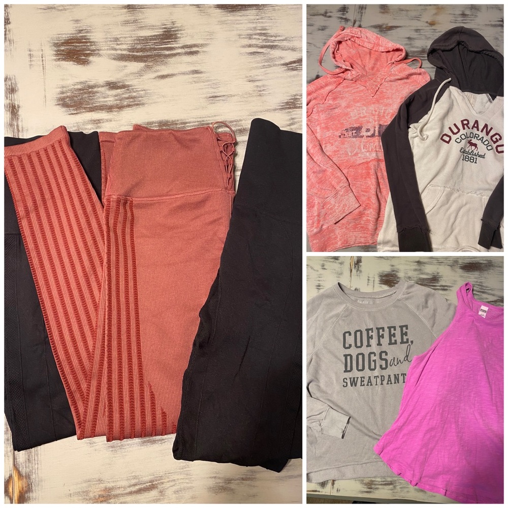Bundle of 3 sweatshirts, 1 tank and 3 leggings